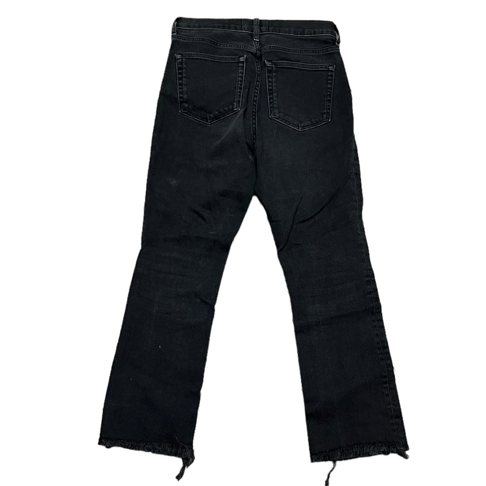 Everlane Womens Black Bootcut Raw Hem Fringe Boho Grunge Black Jeans  27 Crop - Picture 2 of 8